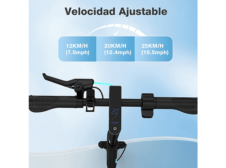 Patinete eléctrico - Rcb R17 Homologados, Pot. máx. 300 W, Carga máx. 120 kg, 7800 mAh, negro