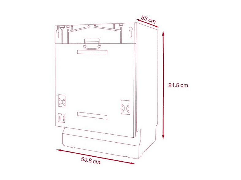 Lavavajillas integrable 60 cm - Evvo DI.2, 8 programas, 60,0 cm, Plateado