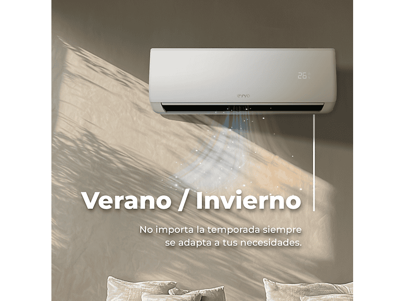 Split 4x1 - Evvo Clima WIFI 4x1 39.000 BTU (9.000 + 9.000 +9.000 +12.000), 39000 fg/h, Función Inverter, Blanco