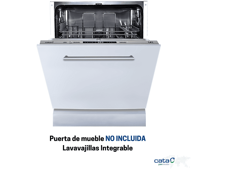 Lavavajillas integrable 60 cm - Cata LVI 62012, 14 servicios, 8 programas, 59,8 cm, GRIS INOX