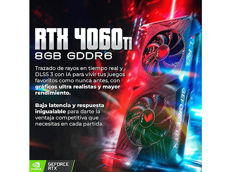 Pack PC Gaming - PC Racing IONIQ 5, AMD Ryzen™ 5 8500G, 32 GB RAM, 2 TB SSD, GeForce RTX™ 4060 Ti, Windows 11 Pro, Monitor 24 " Full-HD+, Negro