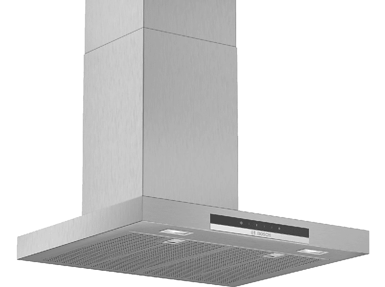 Campana decorativa - Bosch DWB67IM50, Decorativa, 720 m³/h, 3 velocidades + intensiva, 60 cm, Clase B, Inox