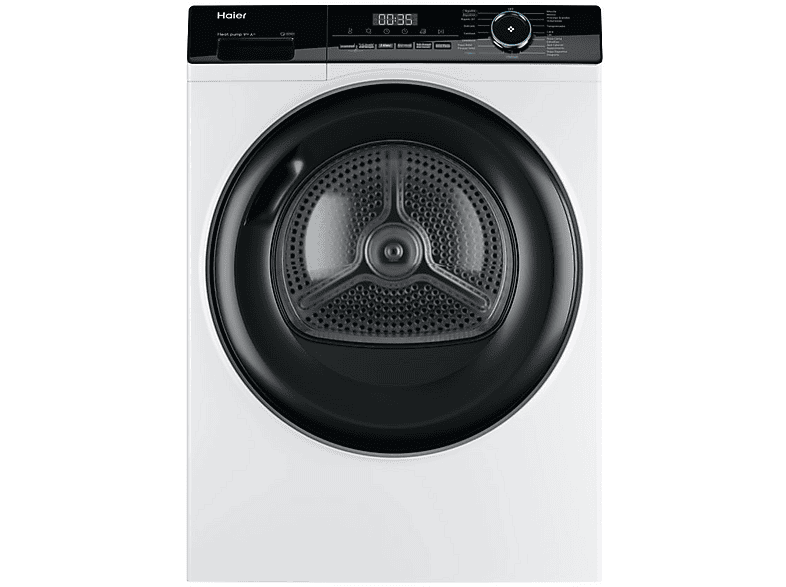 Secadora bomba de calor - Haier I-Pro Series 3 HD90-A2939, Eléctrico, 9 kg, 15 programas, Blanco