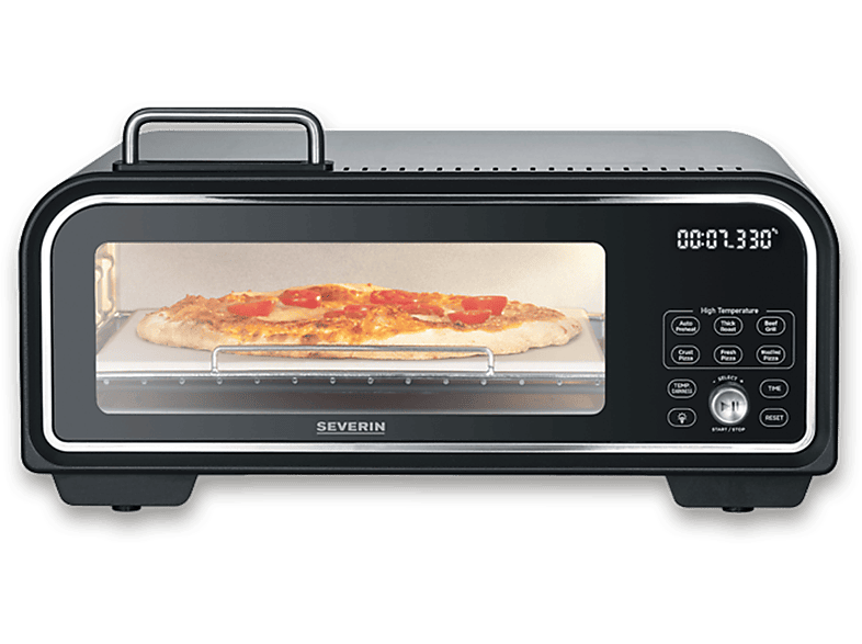 Horno de pizza - Severin PG 8575, 2000 W, 18 l, Negro