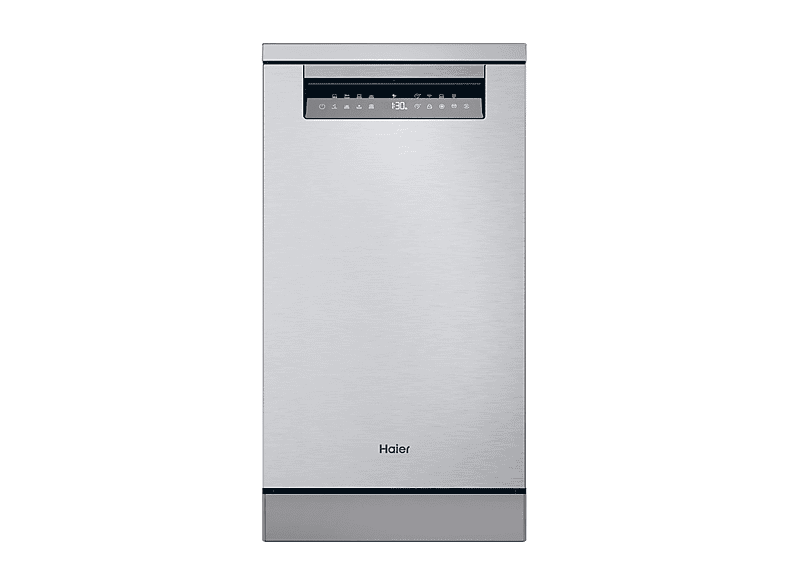 Lavavajillas libre instalación 45 cm - Haier XF1C3TB1FX, 11 servicios, 8 programas, 44,8 cm, Inox