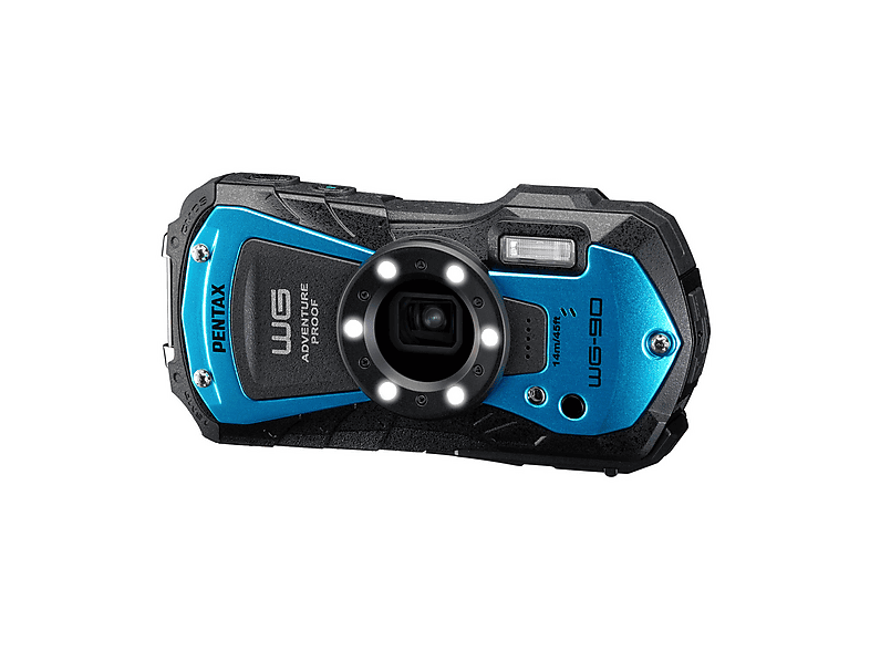 Cámara digital - Pentax WG-90, 16 megapixel, Negro, Azul