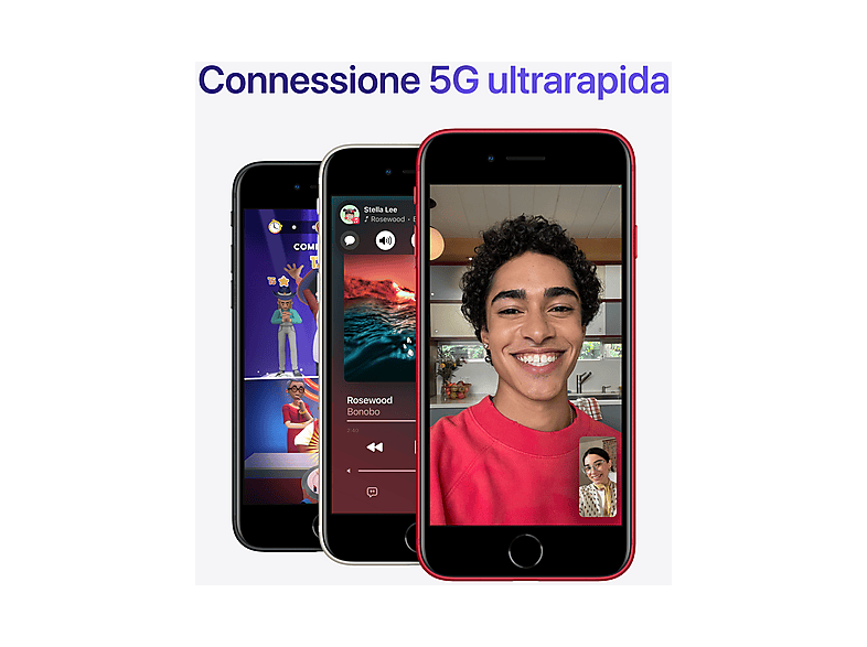 Smartphone - Apple iPhone SE, Negro, Móvil iOS, 64 GB, 4 GB RAM, 4,7 " IPS, Anti-huellas, Chip A15 Bionic, 2018 mAh