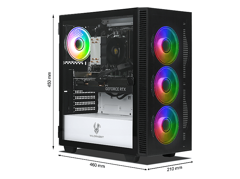 PC Gaming - Ankermann-PC Ryzen V3, AMD Ryzen 7 8700F, 16 GB RAM, 1 TB SSD, GeForce RTX™ 5070, Windows 11 Pro, negro