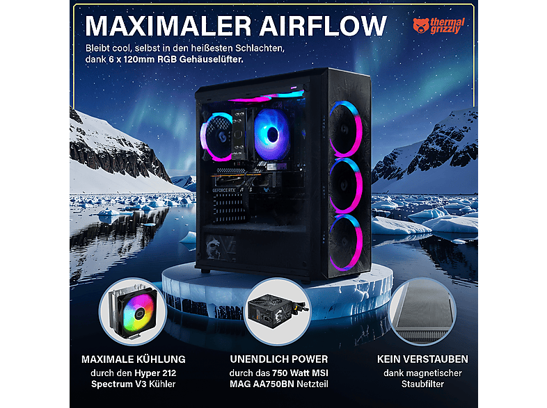 PC Gaming - Greed MK2 Power AMD | Gaming Ordenador / Computer, AMD Ryzen 7 5700X, 32 GB RAM, 1 TB SSD, Radeon™ RX 9070, Windows 11 Pro, Negro
