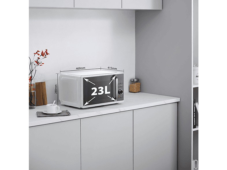 Microondas - Toshiba MW3-SAC23SF, 5 potencia, 23 l, Blanco