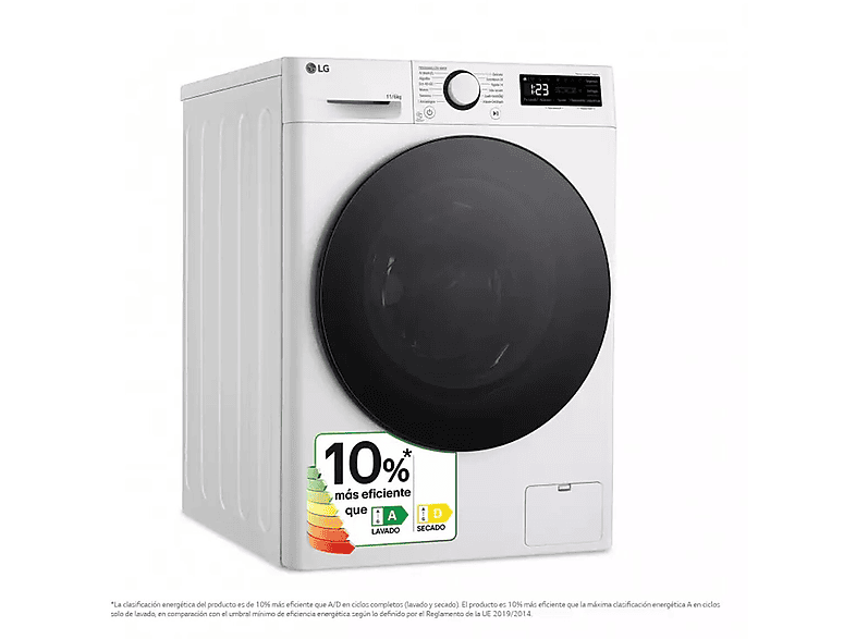 Lavadora secadora - LG AI Direct Drive Turbowash 360, 11 kg + 6 kg, Blanco