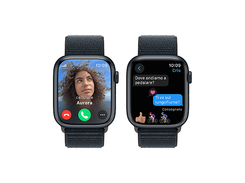 Smartwatch - Apple 1561464 A.WATCH S9 45 MI AL MI SL CEL-YPT, Talla única, Aluminio, Medianoche