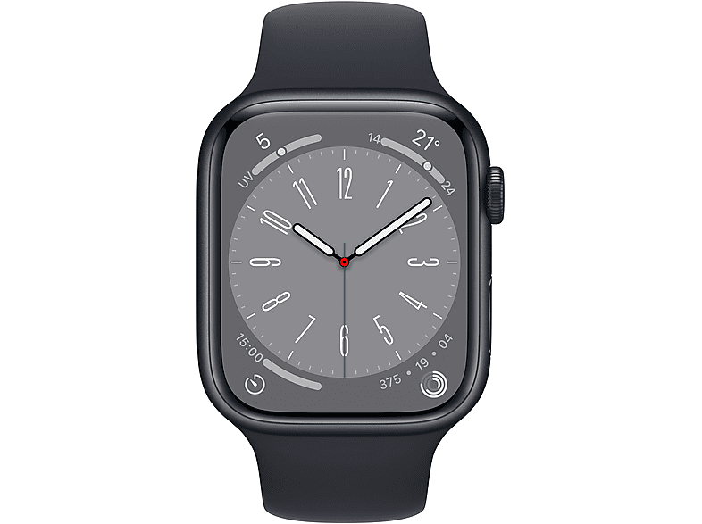 Smartwatch - Apple 1540046 APPLE WATCH S8 45 MID AL MID SP GPS, Talla única, Aluminio, Medianoche