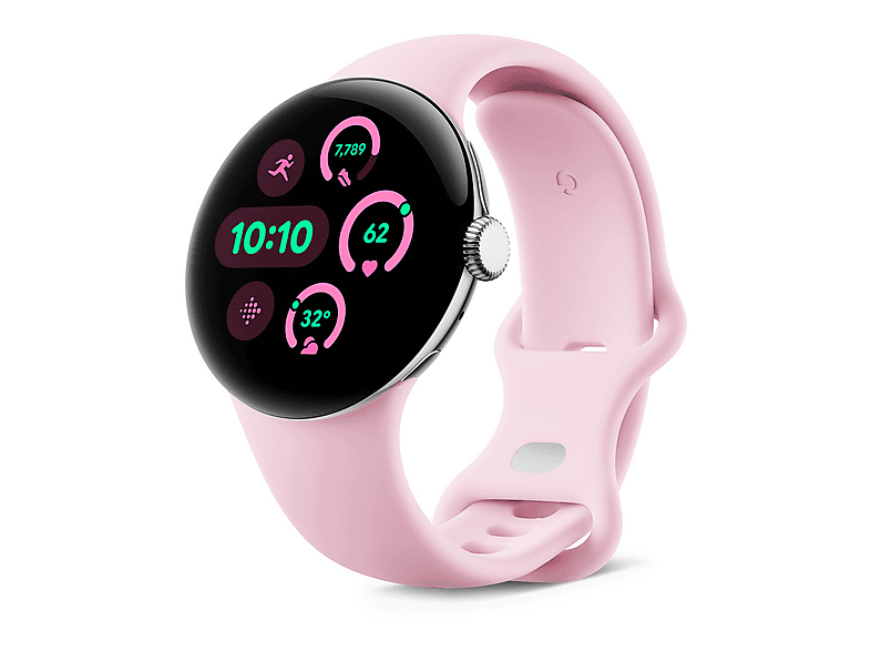Smartwatch - Google PIXEL WATCH 3 41MM PINK, S-L, Aluminio 100% reciclado, Rosa cuarzo