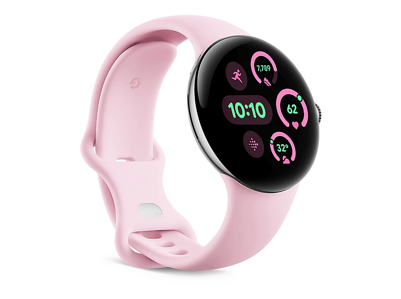 Smartwatch - Google PIXEL WATCH 3 41MM PINK, S-L, Aluminio 100% reciclado, Rosa cuarzo