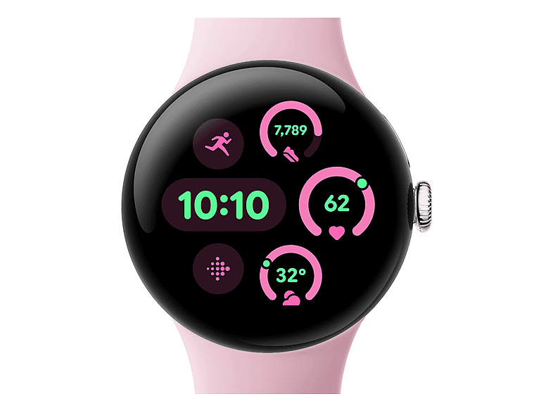 Smartwatch - Google PIXEL WATCH 3 41MM PINK, S-L, Aluminio 100% reciclado, Rosa cuarzo
