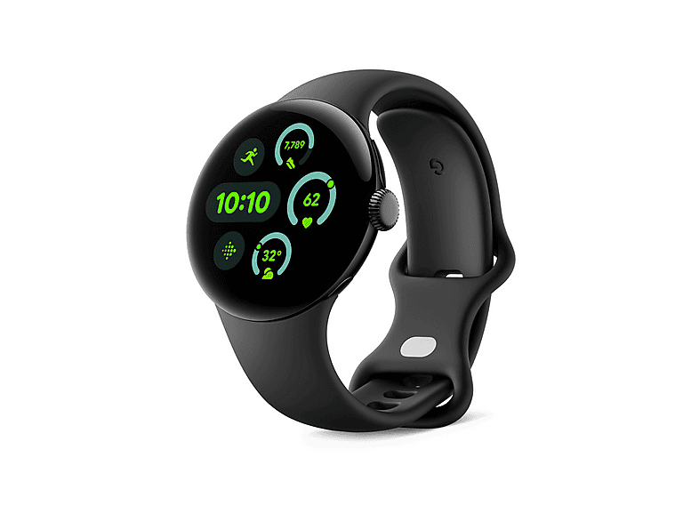 Smartwatch - Google PIXEL WATCH 3 41MM BLACK, S-L, Aluminio 100% reciclado, Obsidiana