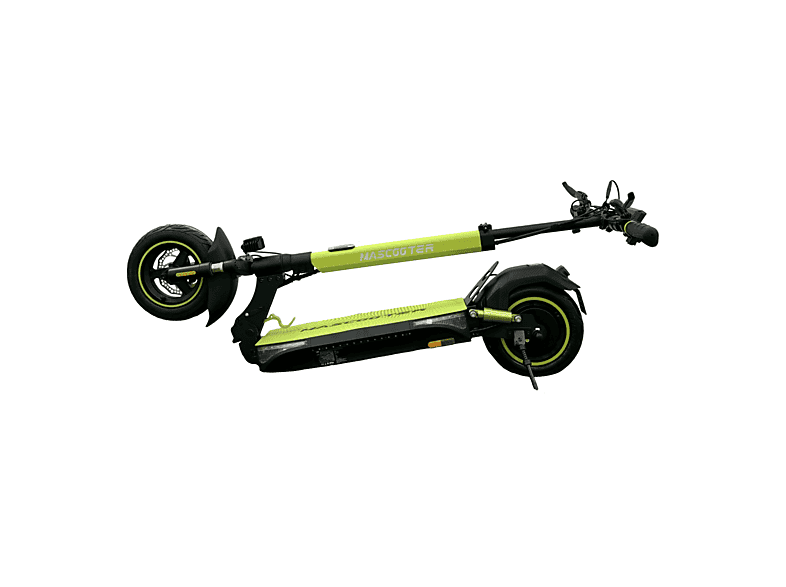 Patinete eléctrico - Mascooter S4, Pot. máx. 1200 W, Carga máx. 120 kg, 25 km autonomía, 7800 mAh, Negro-lima
