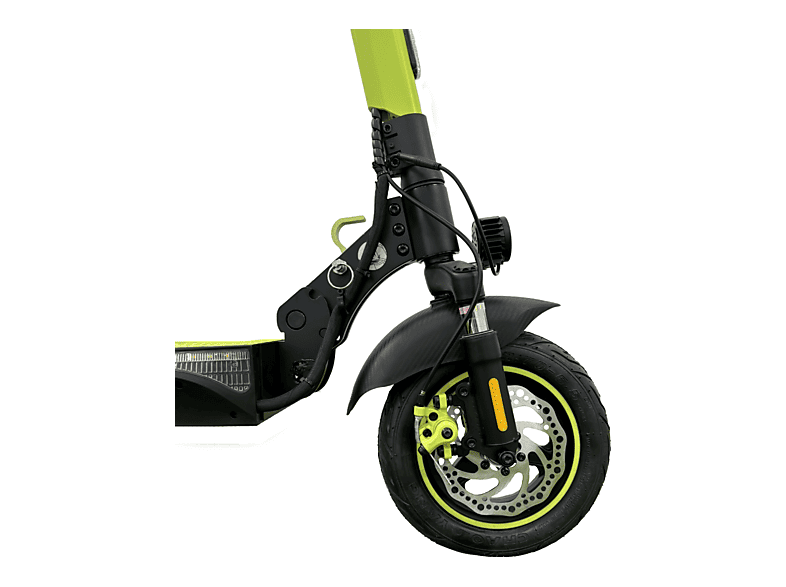 Patinete eléctrico - Mascooter S4, Pot. máx. 1200 W, Carga máx. 120 kg, 25 km autonomía, 7800 mAh, Negro-lima