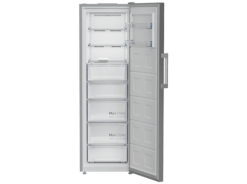 Congelador vertical - Beko B3RFNE314XB, 313 l, 186,5 cm, Color Inox