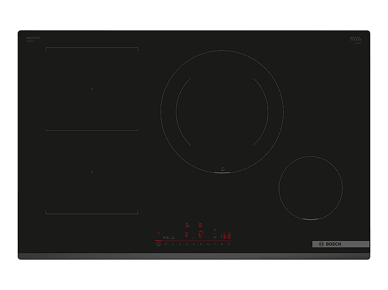 Placa de inducción - Bosch PVS831HC1E, 4 zona(s) zonas, 802 mm, Negro