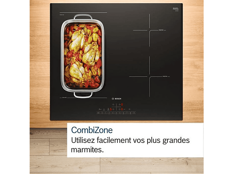 Placa de inducción - Bosch PVS831HC1E, 4 zona(s) zonas, 802 mm, Negro