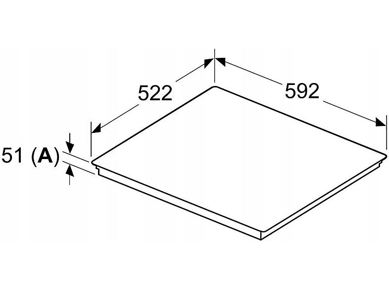 Placa de inducción - Bosch PIE631HB1E, 4 zona(s) zonas, 592 mm, Negro