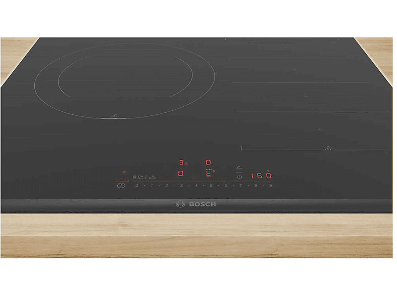Placa de inducción - Bosch PXJ675HC1E, 3 zonas, 606 mm, Negro