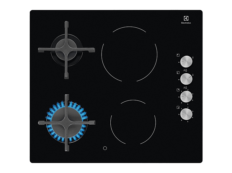 Placa de inducción - Electrolux EGE6172NOK, 4 zonas, 580 mm, Negro