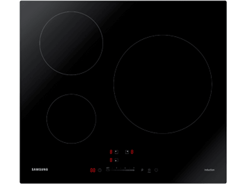 Placa de inducción - Samsung NZ63M3707AK, 3 zonas, 590 mm, Negro