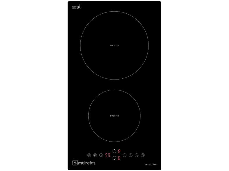 Placa de inducción - Meireles S7602361, 2 zonas, 61 cm, Negro