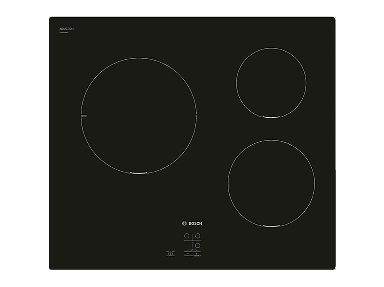 Placa de inducción - Bosch PUC611AA5E, 3 zonas, 592 mm, Negro