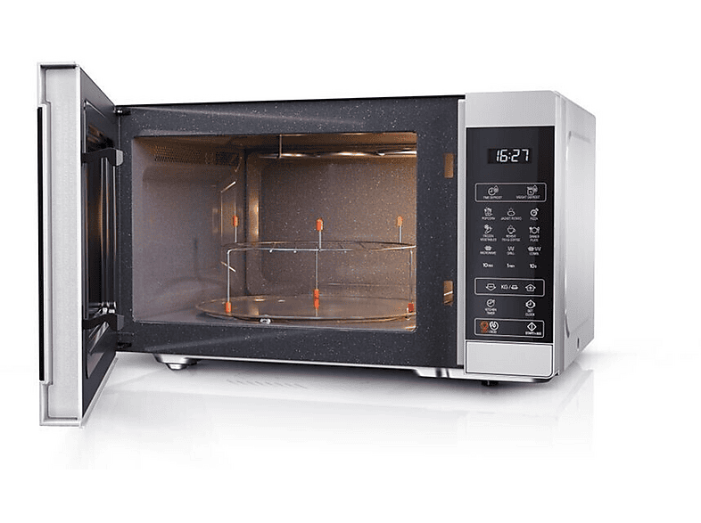 Microondas libre instalación - Sharp YC-MG81E-W, 900 W, 11 potencia, 28 l, Bicolor