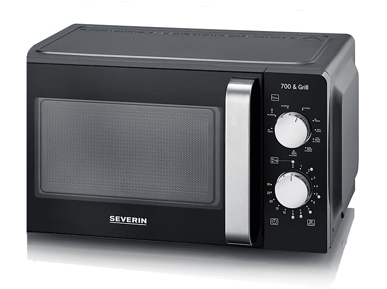 Microondas con grill - Severin MW 7781, 900 W, 9 potencia, 17 l, Negro