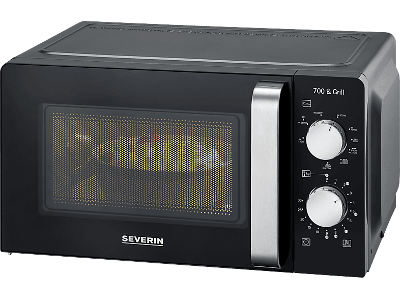 Microondas con grill - Severin MW 7781, 900 W, 9 potencia, 17 l, Negro