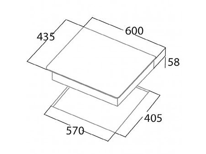 Placa de inducción - Cata IB 5003 BK, 3 zonas, 600 mm, Negro