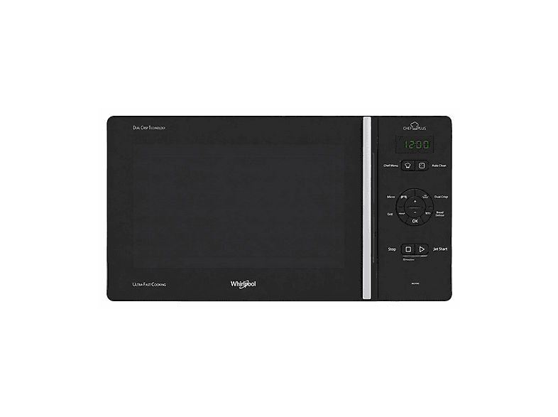 Microondas libre instalación - Whirlpool MCP 345 SL, 800 W, 6 potencia, 25 l, Negro, Plata