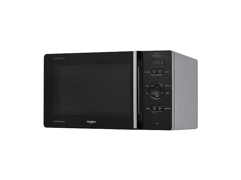 Microondas libre instalación - Whirlpool MCP 345 SL, 800 W, 6 potencia, 25 l, Negro, Plata