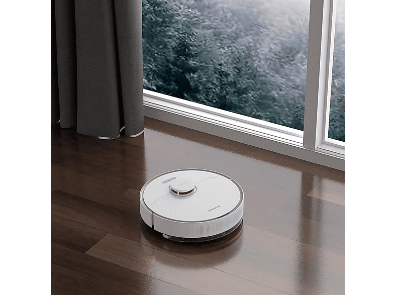 Robot aspirador - Dreame 20526727, 46 W, Potencia de succión 4000 kPa, Depósito 570 l, Autonomía 150 min, Blanco