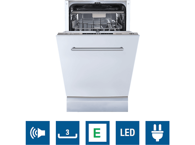 Lavavajillas integrable 45 cm - Cata LVI 48010, 10 servicios, 8 programas, 44,8 cm, Blanco