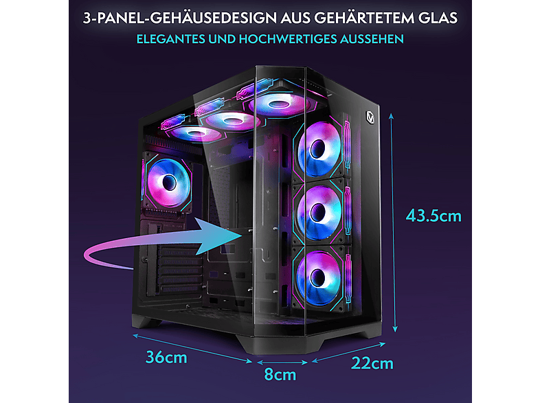 PC Gaming - Vibox X-177, Intel Core i9-14900KF, 32 GB RAM, 1 TB SSD, GeForce RTX™ 5070, Windows 11 Home, Negro