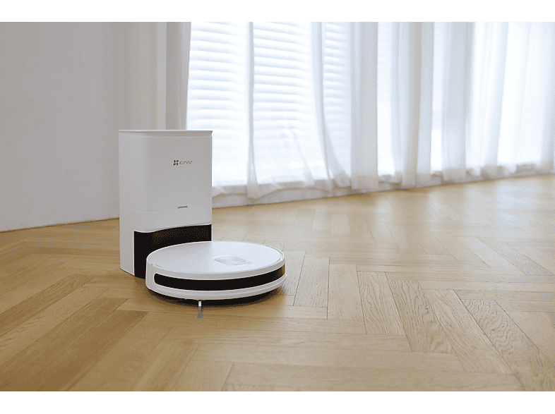 Robot aspirador - EZVIZ 314100022, 30 W, Potencia de succión 2,7 kPa, Depósito 550 ml, Autonomía 190 min, Negro