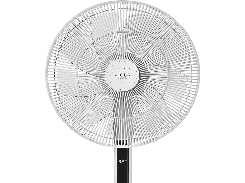 Ventilador de pie - Viola SPRINGX32, 31 W, 32 niveles de velocidad velocidades, Blanco
