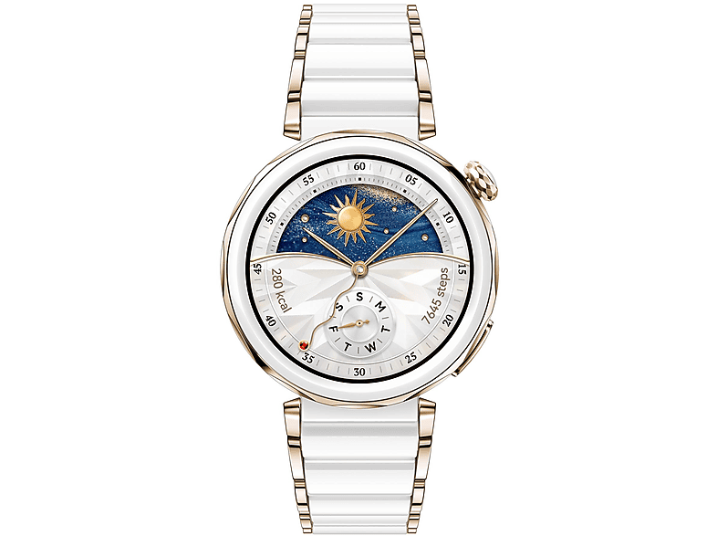 Smartwatch - Huawei GT5 PRO 42MM CERAMIC TITANIUM, 130–190 mm, Titanio y cerámica, Blanco