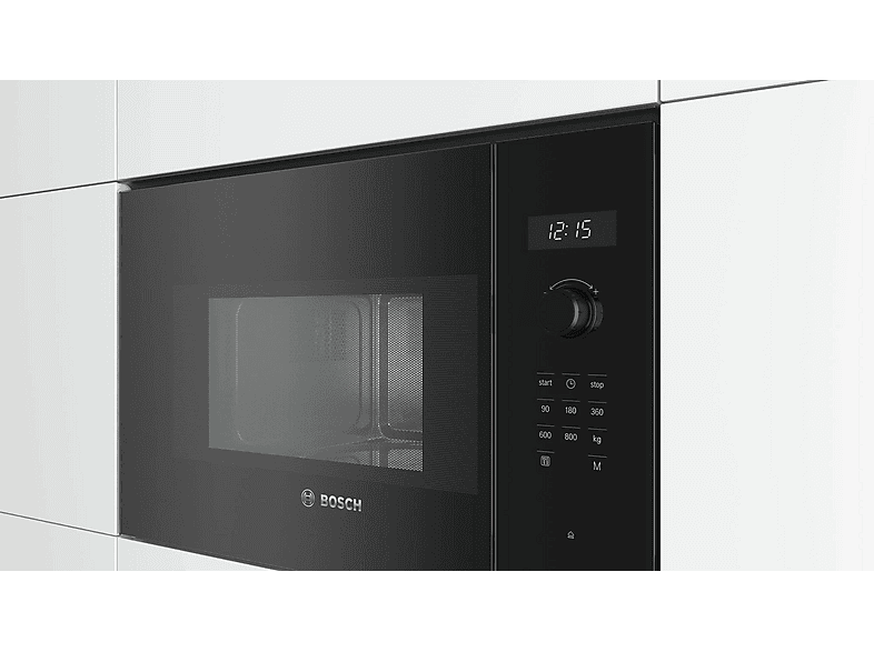 Microondas integrable - Bosch Serie 6 BFL524MB0, 800 W, 5 potencia, 20 l, Black