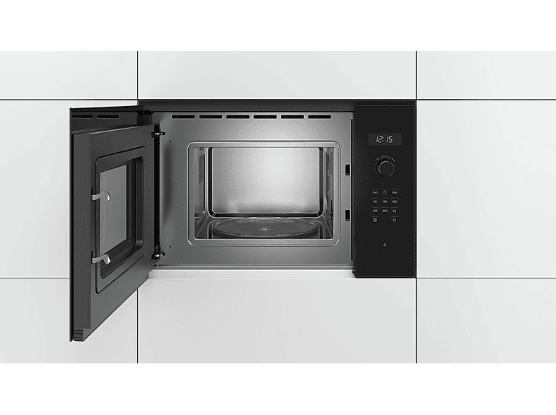 Microondas integrable - Bosch Serie 6 BFL524MB0, 800 W, 5 potencia, 20 l, Black