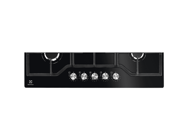Placa de gas - Electrolux KGG75362K, 5 zonas, Gas Natural, 740 mm, Negro