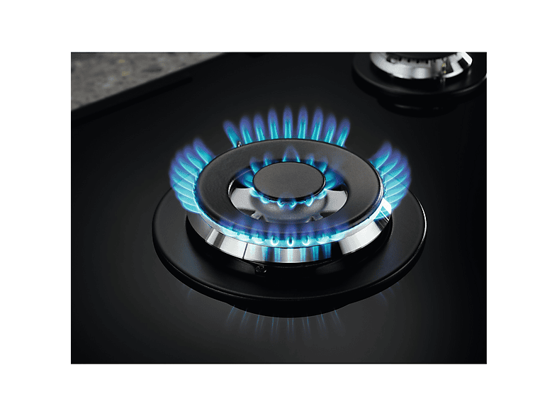 Placa de gas - Electrolux KGG95372K, 5 zonas, Gas Natural, 880 mm, Negro