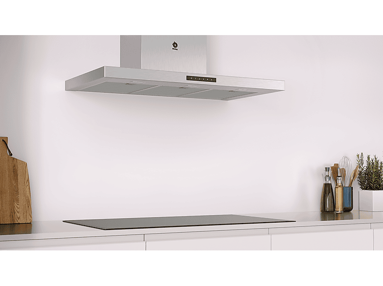 Campana decorativa - Balay 3BC997GX, 440 m3/h, 4 velocidades, 55 dB, A+, Inox