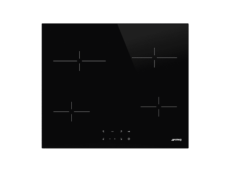 Placa de inducción - Smeg SMESE264TD1, 4 zonas, 60 cm, Negro